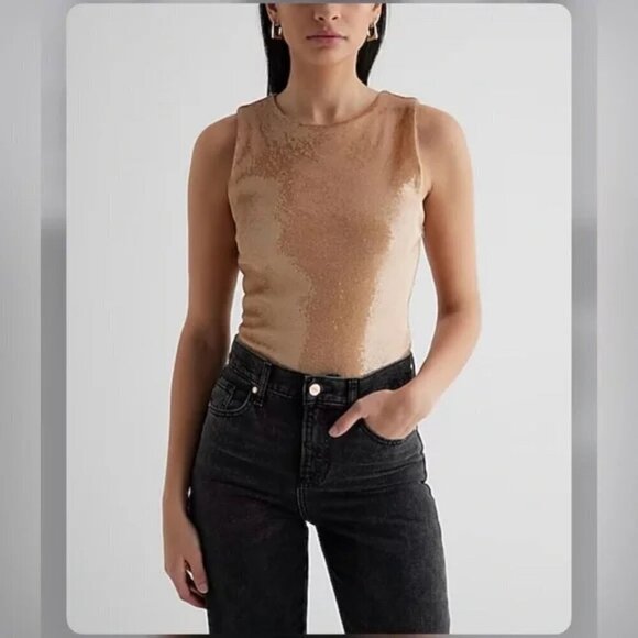 Express Tops - Express Tan Bodysuit